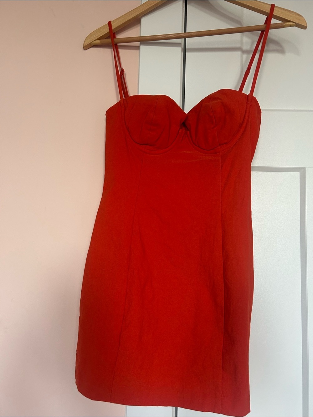 Michael Costello x REVOLVE Noelle Mini Dress in red orange - Picture 3 of 8